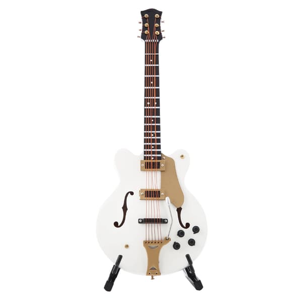 Vit miniatyr elgitarr replika - perfekt julklapp!