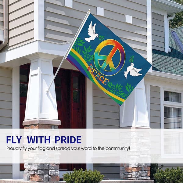Verdensfredsflag 90x150cm Stort Polyester Have Legeplads Banner