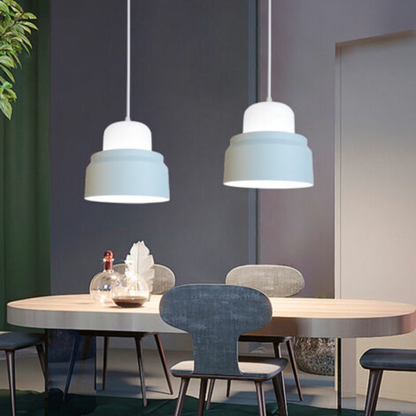 Moderni minimalistinen koristelu riippuvalaisin E27 Macaron Creative Restaurant Keittiön kattokruunu (sininen) - sininen