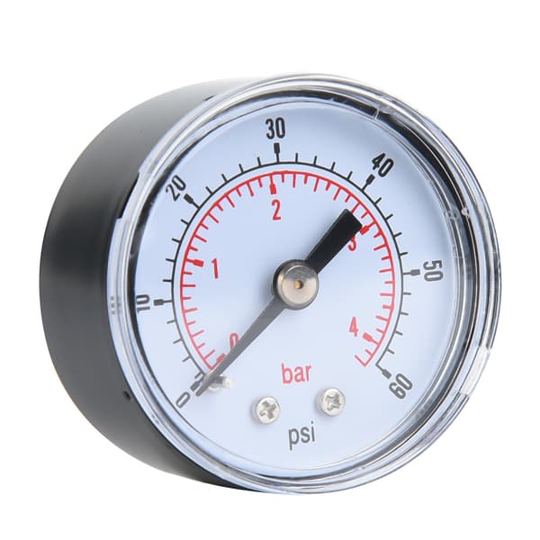 Luft Olja Vattentrycksmätare 1/8 BSPT Bakre Anslutning 0-60psi 0-4bar