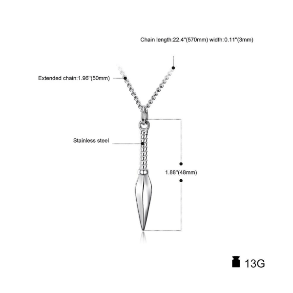 Spearhead titanstål herrhalsband Gl63-kedja