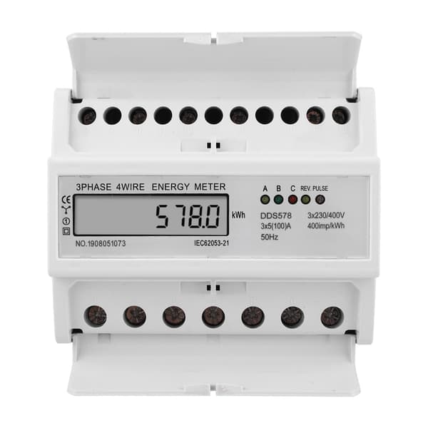 DDS578 3-fas 4-tråds 7P 380V Elmätare LCD-display Watt-timer