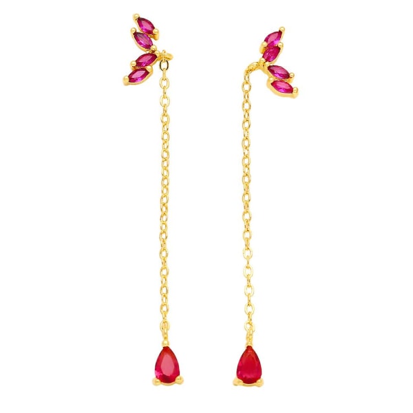 Øreringe Vintage Zirkon kvaster Modesmykker Ac9763 Rose