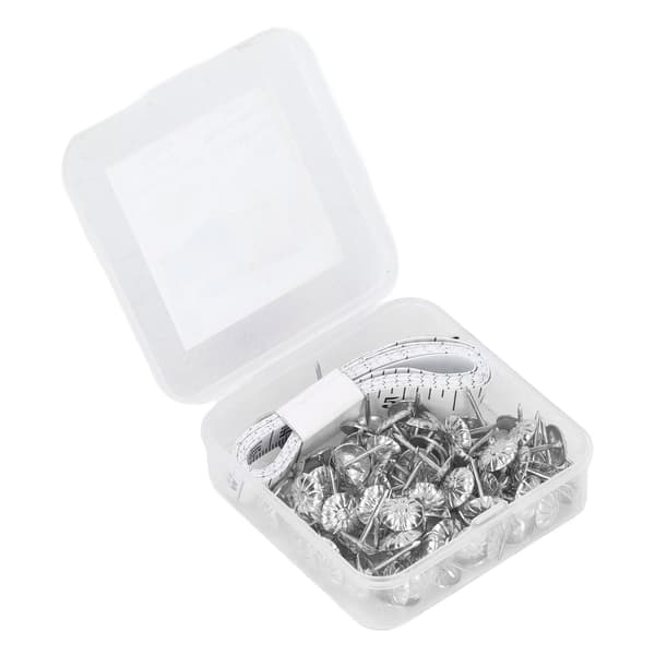 100 st Dekorativa möbelspikar i kolstål, möbelnålar, silver