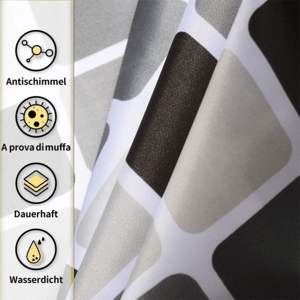 Duschdraperi med print , vattentätt polyestertyg med krokar, antibakteriell antimögel för badrum (240 x 200 cm)