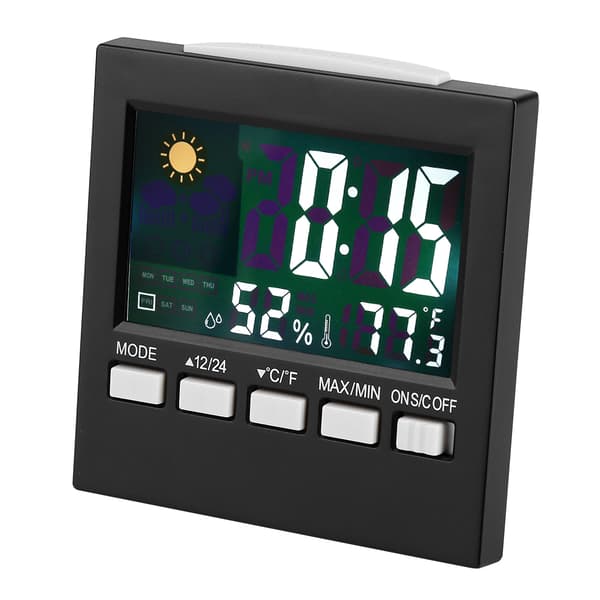 Digital Termometer Väckarklocka Temperatur Luftfuktighet Väderdisplay med Bakgrundsbelysning