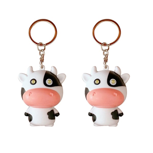 2st Cartoon Cow Nyckelring DIY-hänge Cartoon Cow Modeling Keyring Pendant Key Diy-hänge