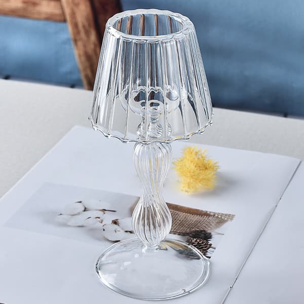 Transparent Ljusstake i Glas Bordslampa Bas