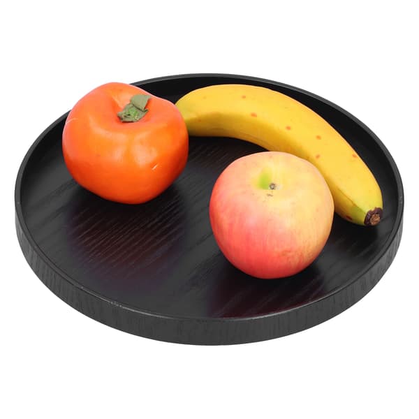 Pyöreä puinen hedelmävati musta 27cm