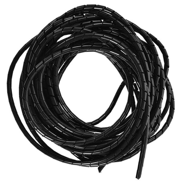 10 m 6 mm sort spiral kabelvikling til kabelstyring til PC TV hjemmekontor