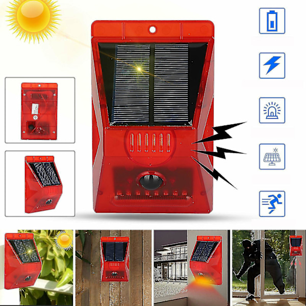 Solvarningsljus 129db Sollarm Strobe Ljus Rörelsesensor Fjärrkontroll