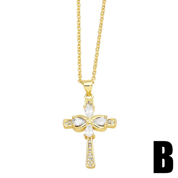 Halskæde Vintage Zircon Cross Fashion smykker Ac8768 B