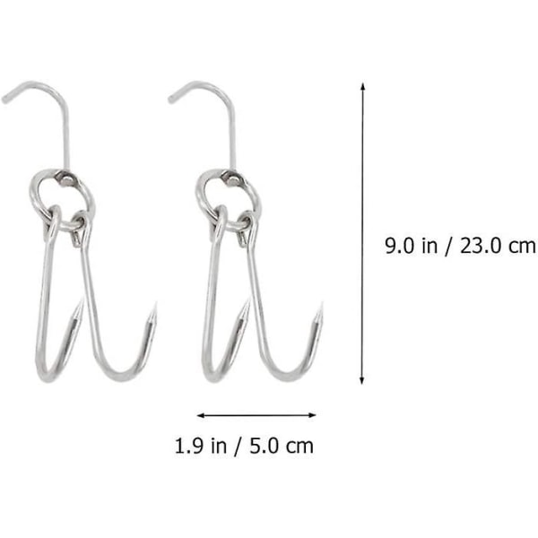 10 stk Dobbelt kødkrog Rustfrit stål grillkrog 25cm