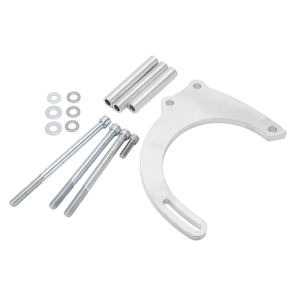 Dynamobrakettsett CNC aluminium sølv erstatning for Chevy Small Block lang vannpumpe