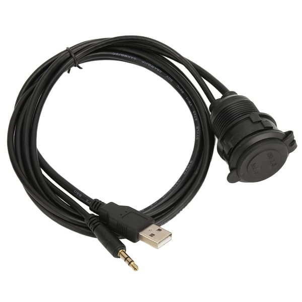 USB 2.0 3.5mm AUX Forlængerkabel Han til Hun Flush Mount til Bil Cykel