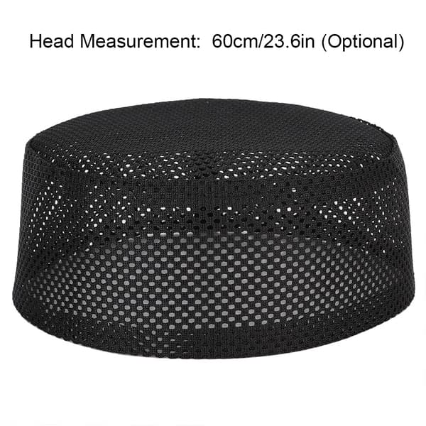 Polyester Bomuldsblanding Muslimske Bedebøn Hat Islam Mand Broderi Hat Sort 60cm