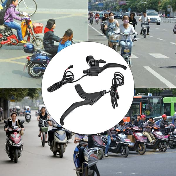 1 par aluminiumslegering elektrisk cykel bremsegreb styr tilbehør sort
