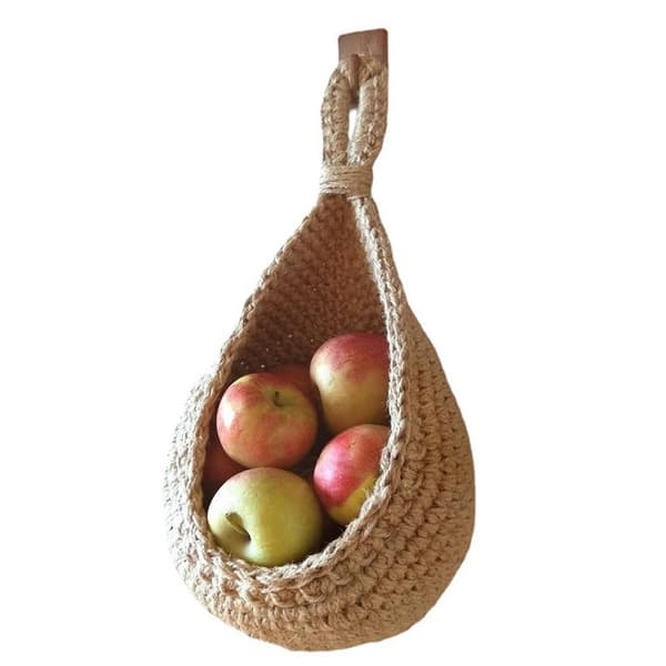 Bohemisk Handvävd Väggmonterad Frukt- och Grönsakskorg