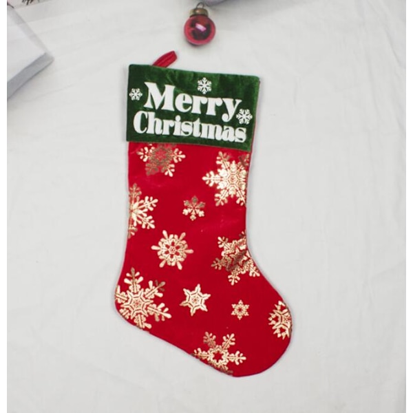 Bronzing Snowflake Socks Julstrumpor Juldekorationer A