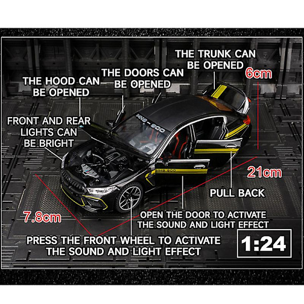 Hot Toys Diecast 1:32 The8 Series M8 Legering Bilmodell Metall Miniatyrfordon Barn Födelsedagspresenter Pojke Samlarobjekt Barnbilar