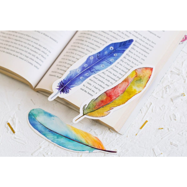 2 laatikkoa/60 kpl Värikkäitä sulkapaperia Kirjanmerkit Lukukirjanmerkit Creative Novelty Book Page Marker Paperitarvikkeet