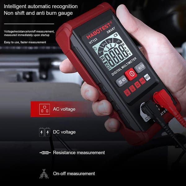 Digitalt multimeter AC-DC spenning strøm motstandstester lommestørrelse multifunksjonelle testere English