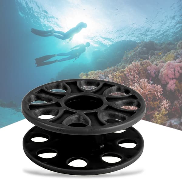 Slitstark Plastdykning Kompakt Fingerspole Reel Diver Undervattenstillbehor Svart