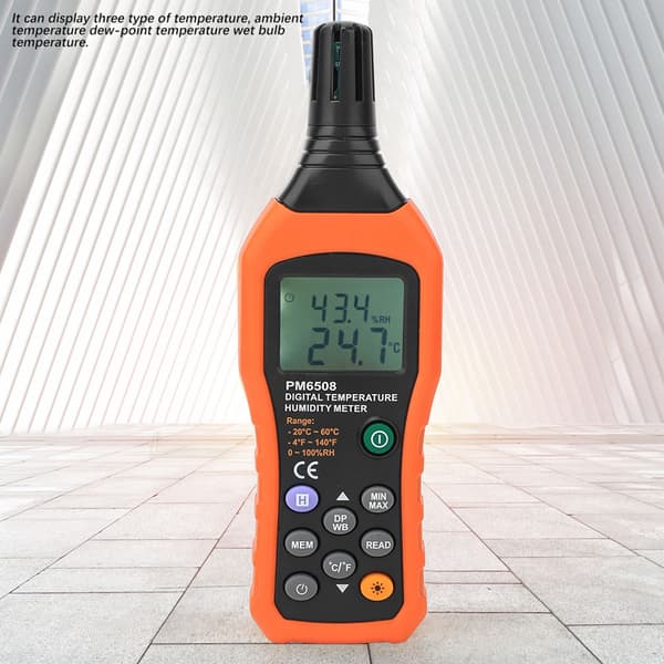 PeakMeter PM6508 Digital Hygrometer Termometer Fugtighed Temperaturmåler