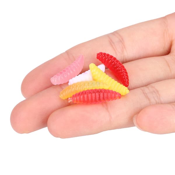Mini Worm Grub Fiske Mjukt Bete Drag 100st Set