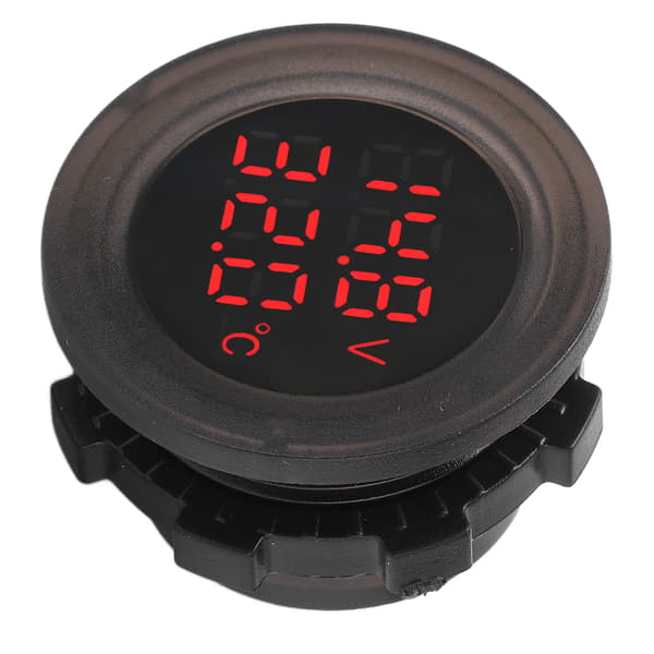 Dual Display Temperatur Voltmeter Vandtæt Nem Installation Bil Termometer Detektor