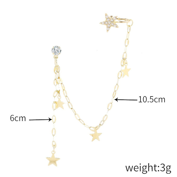 Örhängen Ear Cuff Clip Star Modesmycken B1943 E224