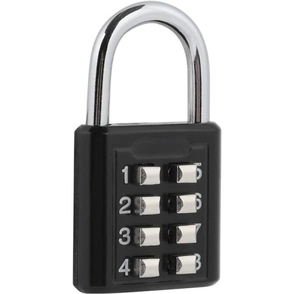 Kombinationshængelås, sikkerhedskombinationshængelås med 8-cifret kode til håndbagage