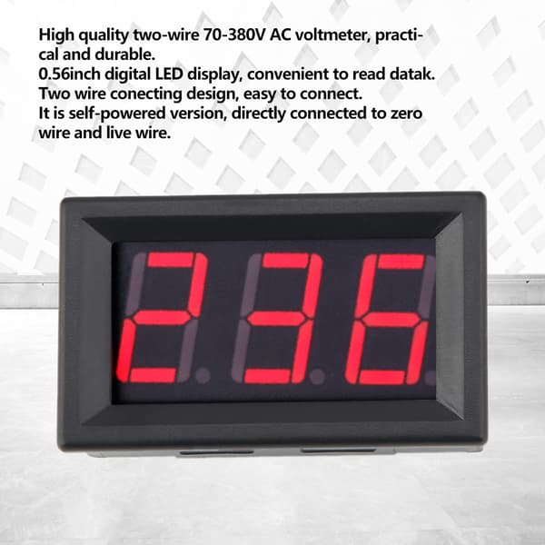 LED digital voltmeter 0,56 tommer 2-lednings AC 70-380V spenningsmåler
