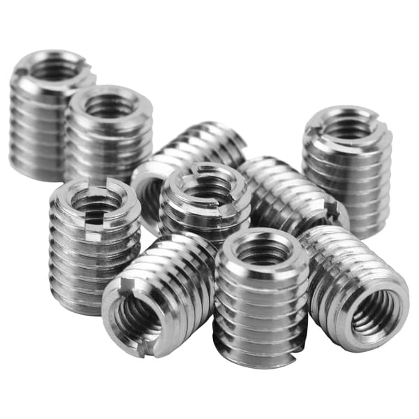 10 stk. rustfritt stål M5x0,8 til M8x1,25 gjengeinnsatssett 10,2 mm reduserende mutter
