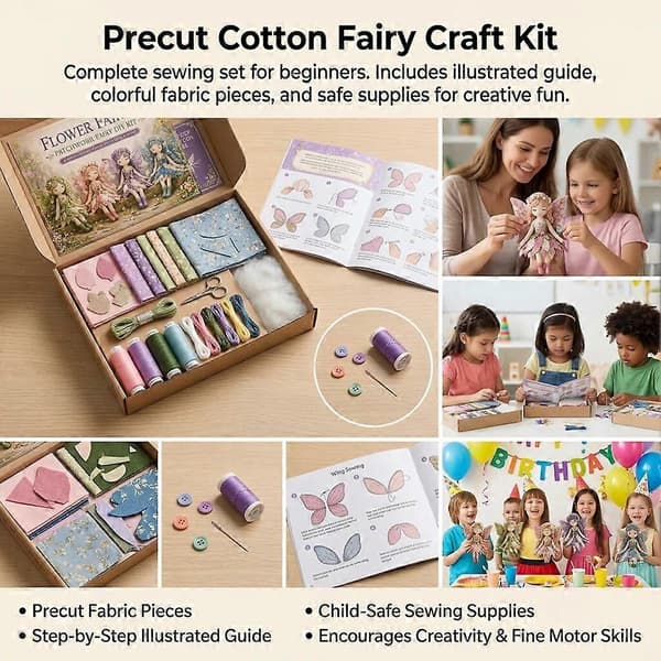 Fairy Patchworks Diy Collection Sjov Blomster-Fe Patchworks Syhåndværkssæt D