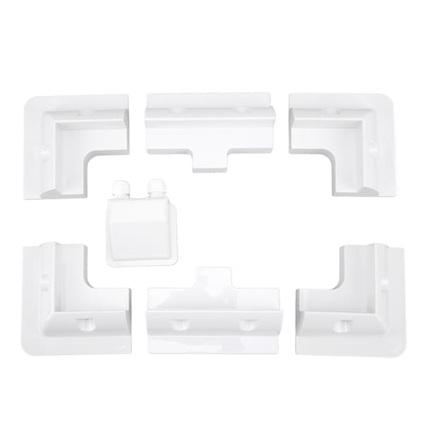 7-delars ABS Solpanel Hörnfäste Kit Borrfri Vit för RV Yacht Bungalow
