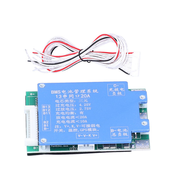 13S 48V 20A lithium batteri opladerkort BMS lithium batteri beskyttelsesmodul med GP5 port