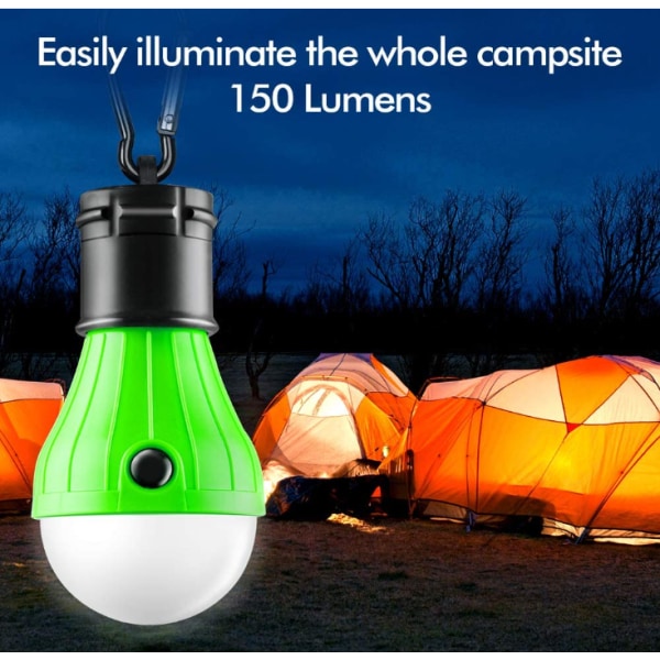 Bärbar LED campingljus, orkanklämma utomhusljus, 4 st