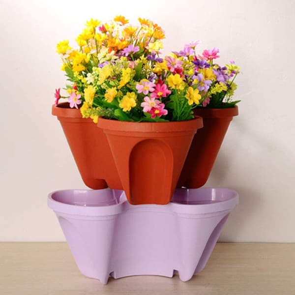Lagerplanter i 3D Jordgubbsdesign, Blomkruka i Plast