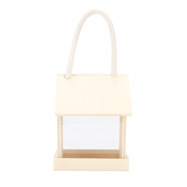 Fuglefoderhus i komposit træ med akryl transparent sidepanel
