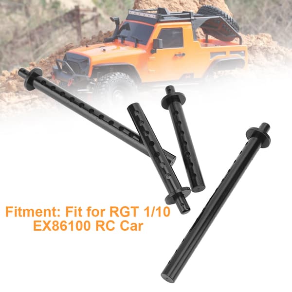 4 stk. Forreste og Bageste Bilskalsøjle Reservedele Passer til RGT 1/10 EX86100 RC Bildele Sort R86018BL