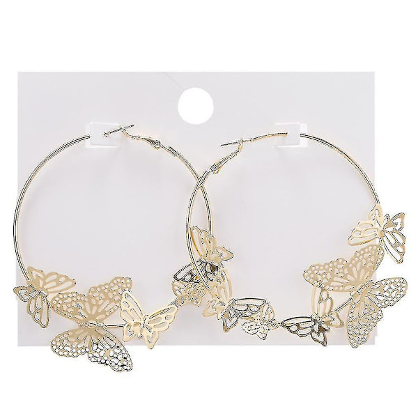 korvakorut Butterfly Big Circle Alloy Ear Studs For Ceremony