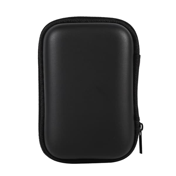 Mini Opbevaringstaske Bærbar Organizer Etui til Hovedtelefoner USB Drev Datakabel Sort