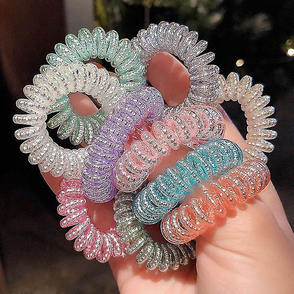 Spiraaliset hiussiteet Puhelinjohto Ei ryppyjä, lommoja Tehokas ote poninhäntätelineet Hiustarvikkeet naisille Golden Beads