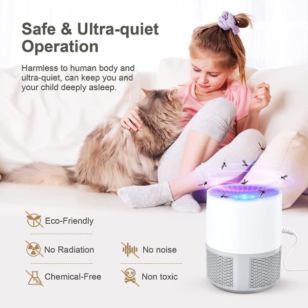 Mosquito Killer Lampe, Mosquito Killer Light Indendørs Elektrisk Flue Killer, Uv Mosquito Zapper Usb Bærbar Fysisk Flue Killer Til Soveværelse Camping Og Ou