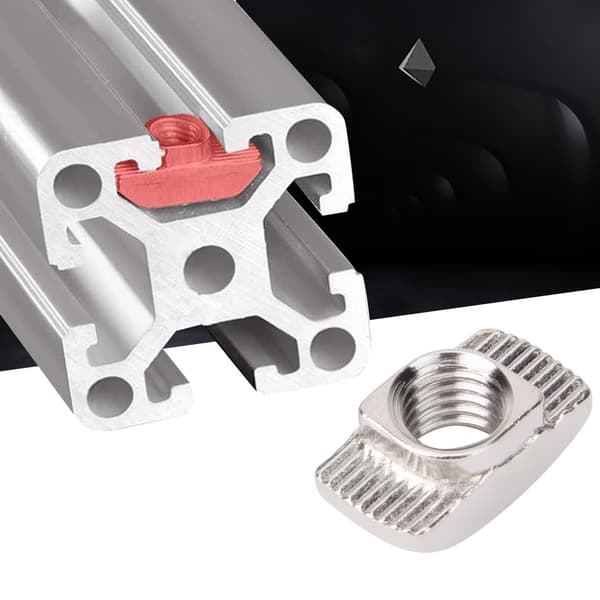 Europeisk Standard T-Mutter 100 stk M8 Gjenget T-Spormutter for Aluminiumsprofil