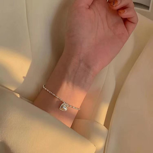 Ring Heart Stud S925 Silver Modesmycken Ac5360 Bracelet