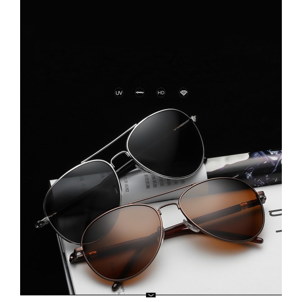Miesten polarisoidut metalliset aurinkolasit Gun color frame black and gray film