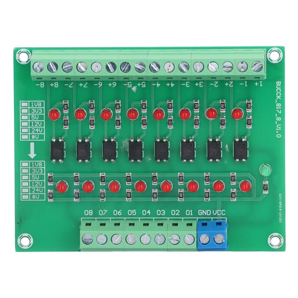 24V til 5V 8-kanals optokobler PLC signalomformermodul