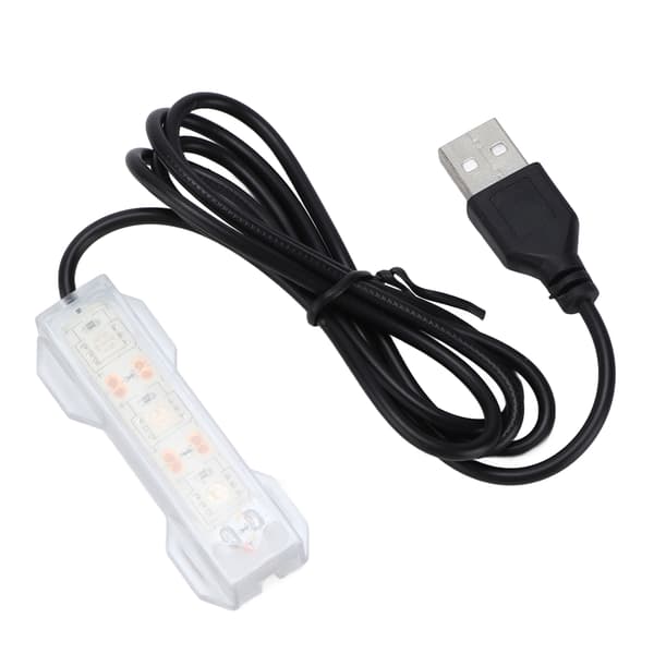 USB-driven akvarium LED-lampa röd plastfiskbehållare för vattenväxter